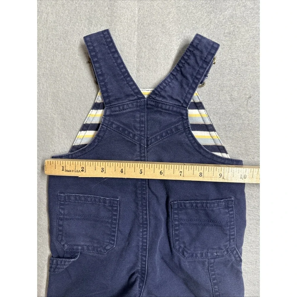 GYMBOREE Boys Navy Shortalls Embroidered Dump Truck Overalls 3-6 Months